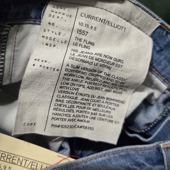 NWT Current/Elliot The Fling Slim Boyfriend Jeans in Tattered Destroy, Size 29. - Picture 14 of 15
